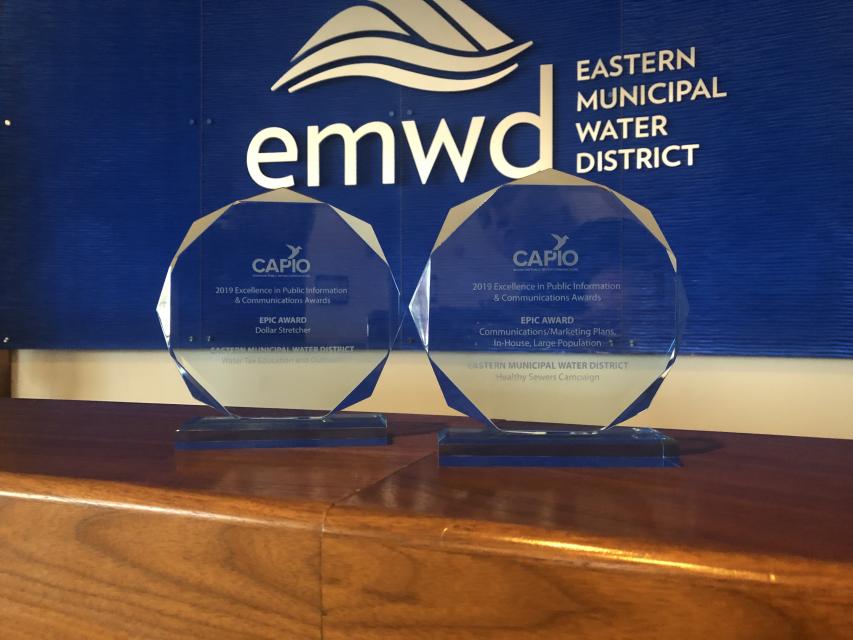 EMWD award for outstanding customer communications.