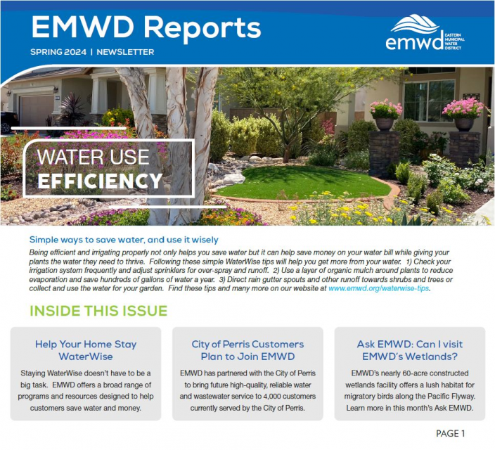 Cover of Spring 2024 EMWD Reports Newsletter